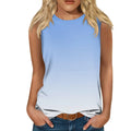 New Gradient Color 3D Print Tank Tops Women O-Neck Casual Vest Off Shoulder Y2k Sleeveless Top Harajuku Camisole Woman Clothing