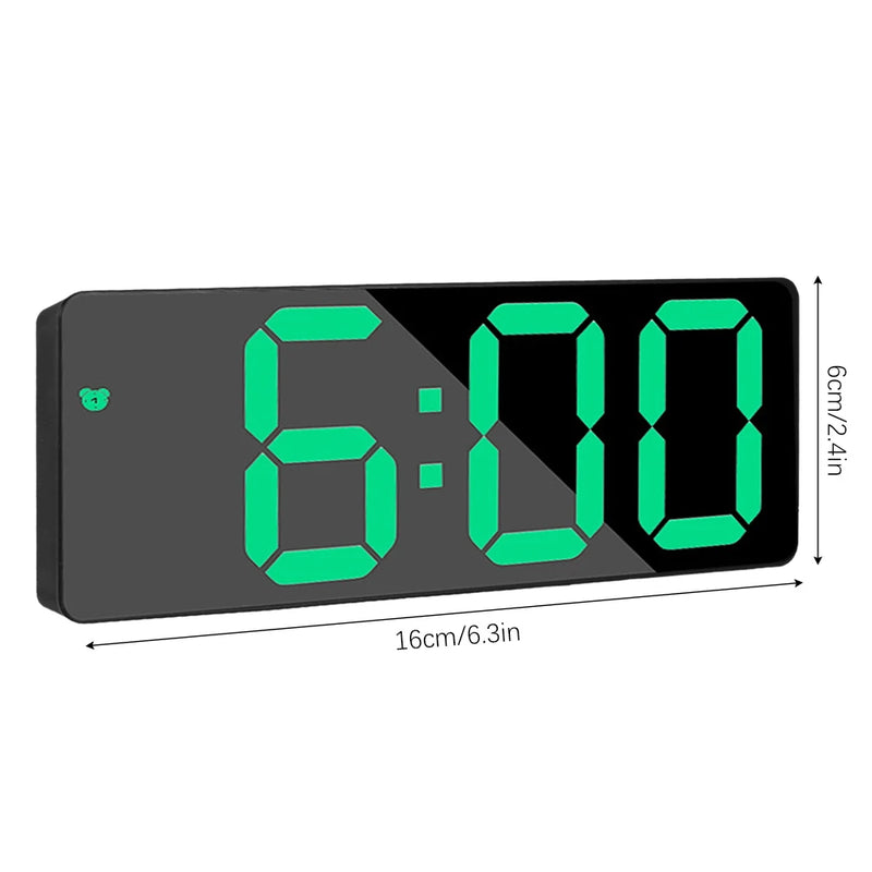 Digital Alarm Clock 3/5 Levels Dimmable Night Light Digital Clock with Temperature Display Snooze Mode Desktop Clock USB Bedroom