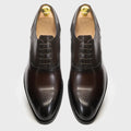 Men's Classic Italian Style Genuine Leather Oxfords Dress Shoes Lace-Up Black/Brown Business Office Wedding Formal Footwear