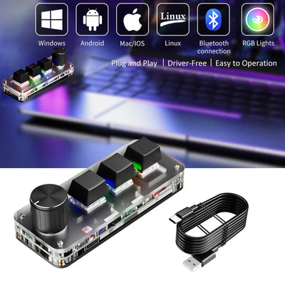 RGB Bluetooth Macro Mechanical Keyboard 3 Key Custom | SAMAG