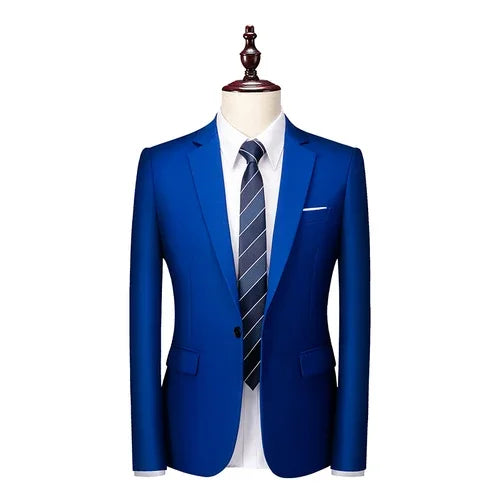 22 Color Men's Suit Jacket, Single Button V-neck Dress Coat Black Blue Red Slim Blazer Asian Size Terno Masculino, M-5XL 6XL
