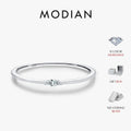 MODIAN Simple Moissanite Stackable Rings 925 Sterling Sliver Dazzling Thin Finger Rings For Women Daily Fine Jewelry