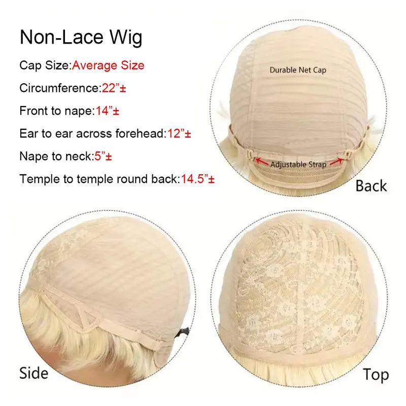 Pixie Cut Human Hair Wig Blonde Mullet Wig Swallowtail Full Machine Made Fashion Breathable For Women Family Party Daily Use