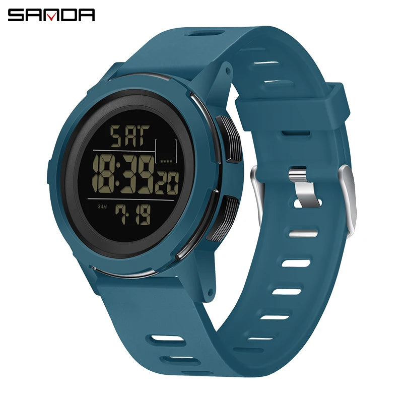 SANDA New Men Sport Wristwatch Luxury Luminous LED Analog Digital Display Stopwatch Waterproof Male - Visuel 7 | SAMAG