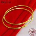 Senlissi - 18k Gold Plated Hoop Earrings For Women 925 Sterling Silver 2.0mm Fashion Rings Rose Cерьги Kольца | SAMAG
