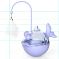 Tumbler Food-Dispensing Cat Toy - Anglerfish Design Feather Bell Catnip Ball, Teeth-Cleaning Licking Self-Play Pet Supplies