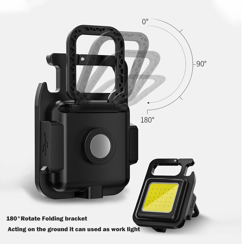 Mini LED Flashlight Keychain Light Multifunctional Portable COB Camping Flashlights USB Charging Work Lights fishing Lanterna