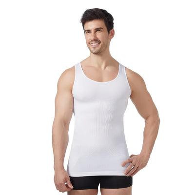 Men Seamless Shapewear Tank Top Chest Tummy Compression | SAMAG