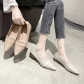 Loafers Ladies Summer Footwear Office Shoes for Women 2025 Pointed Toe Low Heel Elegant A Korean Style High Quality Shoe Spring