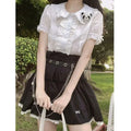 Deeptown Kawaii Lolita Blouses White Women Cute Lace Tops - View 4 | SAMAG