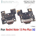 Bottom USB Charger Board Dock Connector Charging Port Flex Cable For Xiaomi Redmi Note 13 14 13C 14C 14R 13R Pro Plus 4G 5G Part