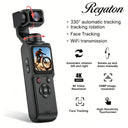 Regaton 4K Action Camera 330° Face Tracking Gimbal Stabilizer 1.72 Inch Touch Screen 64MP Pocket Digital Camera WiFi Sports DJ