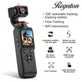 Regaton 4K Action Camera 330° Face Tracking Gimbal Stabilizer 1.72 Inch Touch Screen 64MP Pocket Digital Camera WiFi Sports DJ