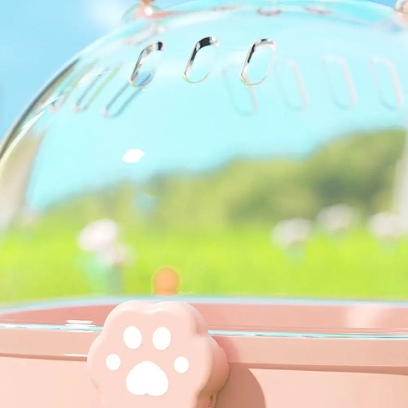 Transparent Pet Carriers Cage Breathable Escape-Proof Travel Pet Cage Ventilated with Water Bottle Pet House for Small Pet