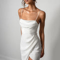 Customized Simple Mermaid White Wedding Dresses Spaghetti - View 5 | SAMAG