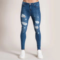 Mbroidery Skinny Ripped Jeans Men Cotton Stretchy Hole | SAMAG