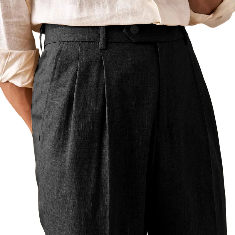 Men's Linen Blend Dress Pants Business Casual Trousers - View 13 | SAMAG