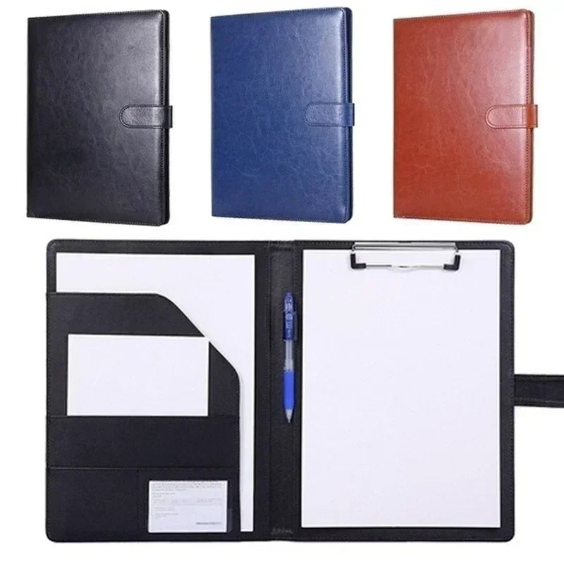 Premium PU Leather A4 Conference File Folder Business Document Binder Useful Office Desk Organizer Contract Stationery Supply