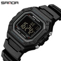 SANDA 2156 Fashion Mens Watch Military Water Resistant Sport Watches Army Big Dial Led Digital - Visuel 9 | SAMAG