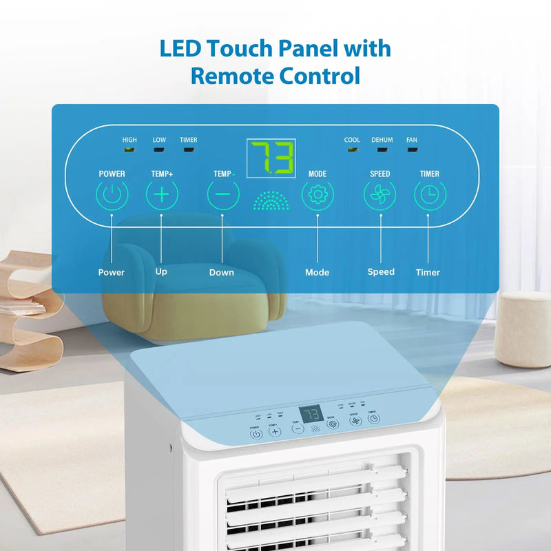 10000 BTU Portable Air Conditioner 3-in-1 Cool Dehumidifier Fan Portable AC Unit with Remote Control Quiet Mobile Air Cooler for Bedroom Dorm Office Home Up to 450 Sq Ft