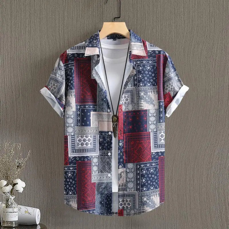 Summer Men's Social Casual Hawaiian Floral Short Sleeve | SAMAG