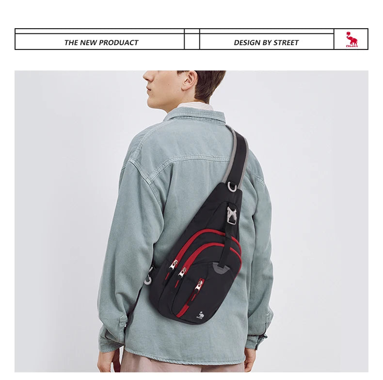 OIWAS Casual Crossbody Chest Bag Sling Shoulder Men's Bag One Strap Lightweight Male Bags Pouch DayPack for Men Travel Sport