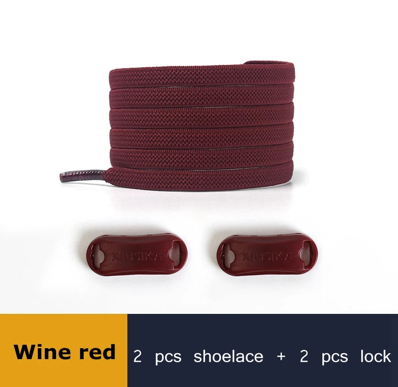 Elastic Shoe Laces Buckle Lock No Tie Shoelaces Sneakers Flat Woven Shoelace without Ties Kids Adult Rubber Bands for Shoes