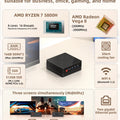 Texhoo MINI PC AMD Ryzen7 5800H R5-7530U 5625U 16G DDR4 2666MHz 512G SSD WIFI6 BT5.2 Desktop Mini Computers Dual 4k Display