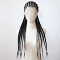 Black Braided Wigs Synthetic Full Lace Wig Glueless Full Lace Synthetic Wig Heat Resistant Fiber Wig for Women Daily Wear