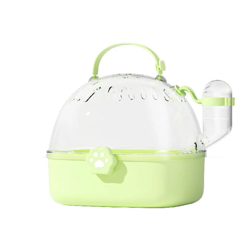 Transparent Pet Carriers Cage Breathable Escape-Proof Travel Pet Cage Ventilated with Water Bottle Pet House for Small Pet