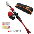 Kids Youth Portable Telescopic Fishing Rod Reel Combo Full Set With Carry Bag Simulation Soft Lures Hooks Accessories For Outdoo