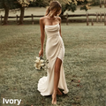 Customized Simple Mermaid White Wedding Dresses Spaghetti - View 6 | SAMAG