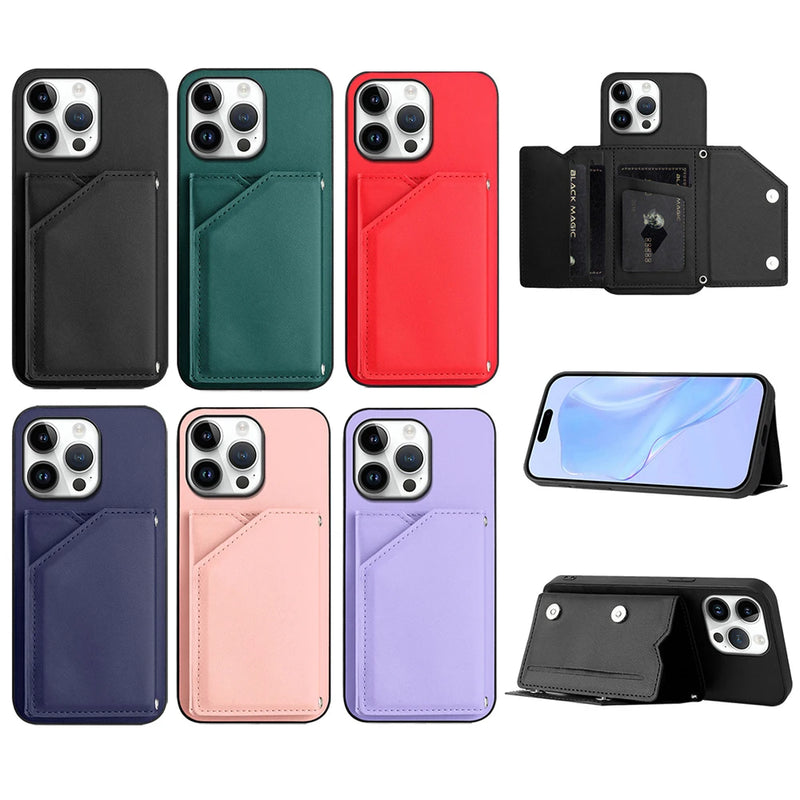 Wallet Case Card Slots For Xiaomi 15 Ultra 14T Poco M6 C75 C71 C65 X6 X7 Pro F7 Redmi Note 14 13 Pro Plus 14C 13C 12C Back Cover
