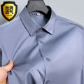 Summer shirt, men's white glossy non ironing wrinkle | SAMAG