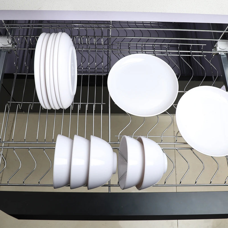80cm Kitchen Cabinet Drawer Organizers Pull Out Basket Storage Bowl Dish Plate Cup Utensils Kitchenware Rack - View 3 | SAMAG