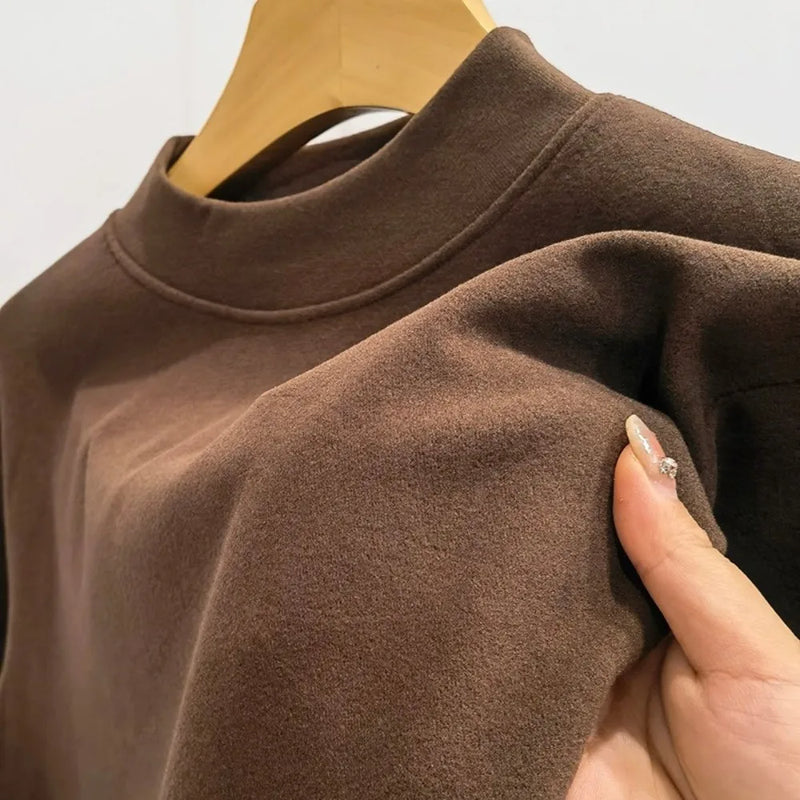 Polyester Men's Thermal Underwear Cold Weather Thermal Clothes Warm Long Sleeve Shirt Base Layer Plus Velvet Shirt