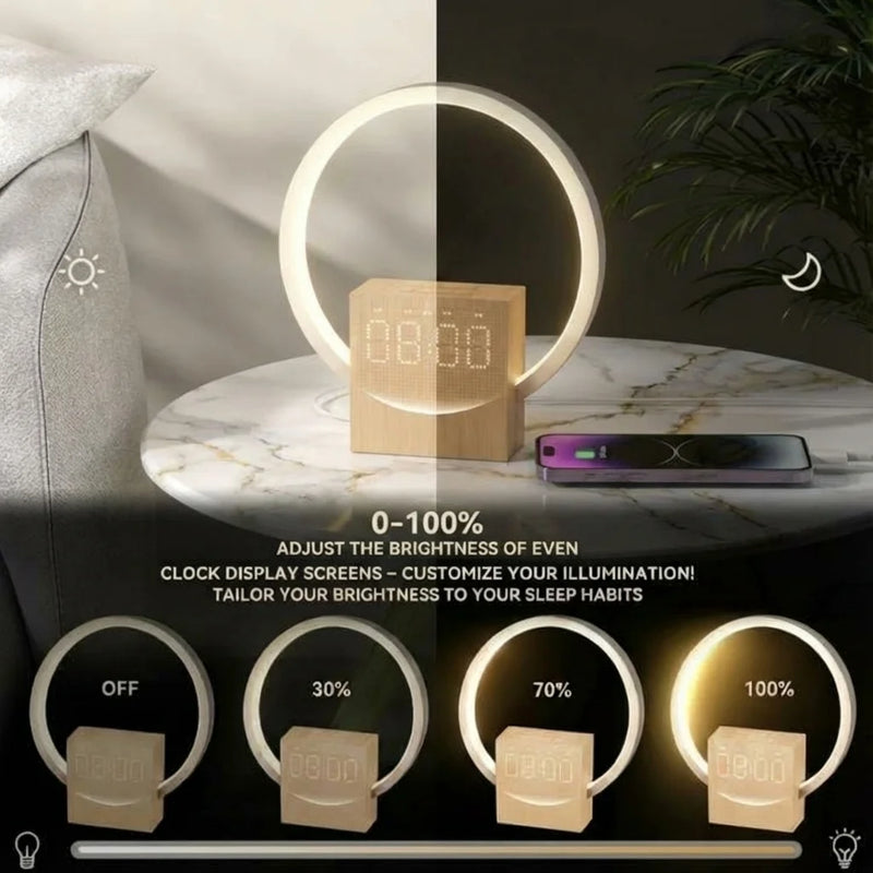 Digital Alarm Clock with Sunrise Simulation Wakeup Light Bluetooth Speaker And White Noise Machine for Bedroom Office Desk