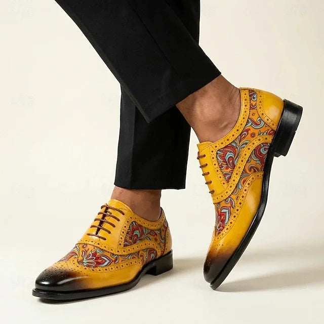 2026 new ostrich leather pattern men's genuine leather formal wear handmade cowhide Fashion casual business leather shoes