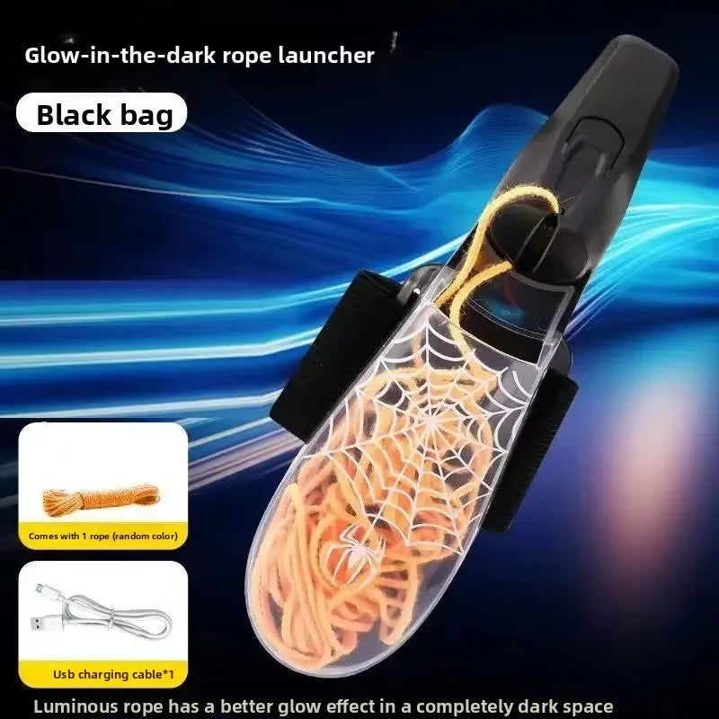 Luminous Rope ZipString Launcher Wristband Automatic Flying String Shooter Toy Recoil Night Glow Interactive Gift for Kids Pets