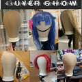 Alileader Canvas Block Poly Head Wig Making Head Weft/Wig Display Styling Mannequin Head Manikin Head Dryer20.5" 21"22.5"23inch
