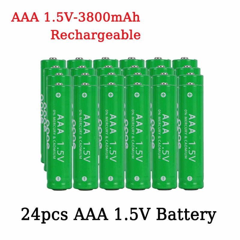 AAA1.5V Battery 3800mAh Rechargeable Battery Lithium Ion 1.5 V AAA Battery for Clocks Mice Computers Toys So on