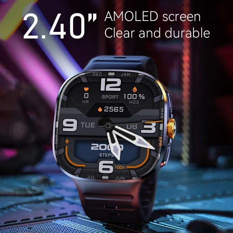 M99 5G Smartwatch: 2.4" AMOLED Screen, Rotating Camera, SIM & WiFi Support for Standalone Calls and Social Media.