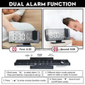 Alarm Clock Radio LED Digital Smart Watch Table Electronic Desktop Clocks USB Wake Up Clock with 180° Time Projector Snooze