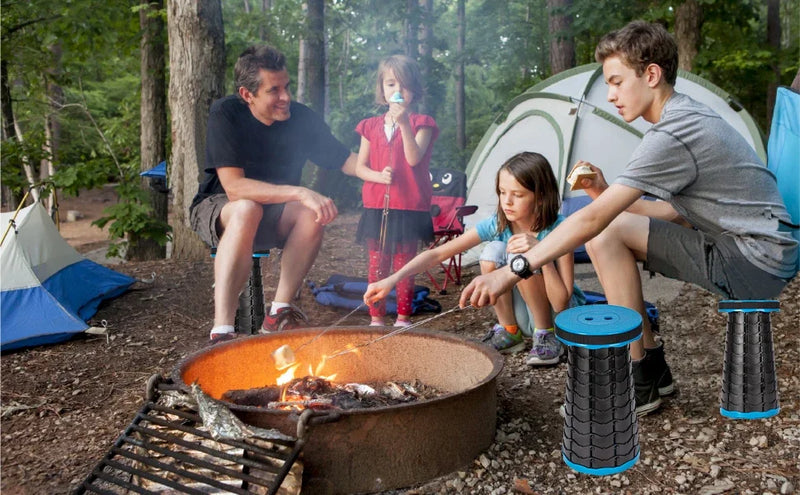 Telescopic Folding Camping Chair, Portable Foldable Camping Stool, Folding Beach Chair, Foldable Stool for Fishing Hiking Garden