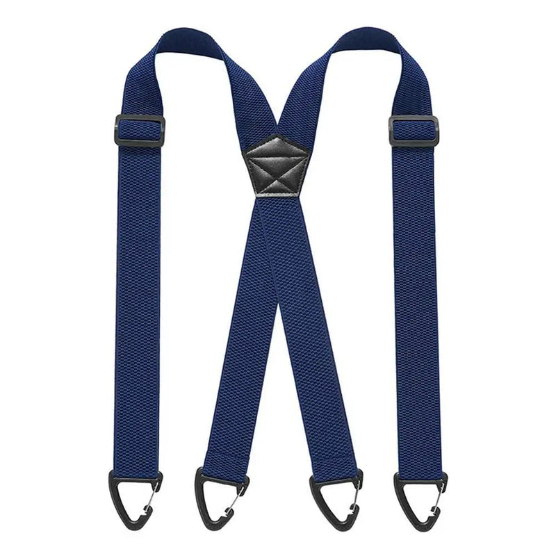 Heavy Duty Work Suspenders Adjustable X Shape Tactical Tool Belt Strap Men Elastic Wide Pant Clamps Cargo Clip