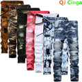 Fashionable New Men's Motorcycle Jeans Pleated Holes | SAMAG