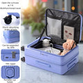 Multifunctional Front Opening Expandable Suitcase with Cup Holder Large Capacity Luggage 360° Shock Absorbing Wheels 20' 24' 28'