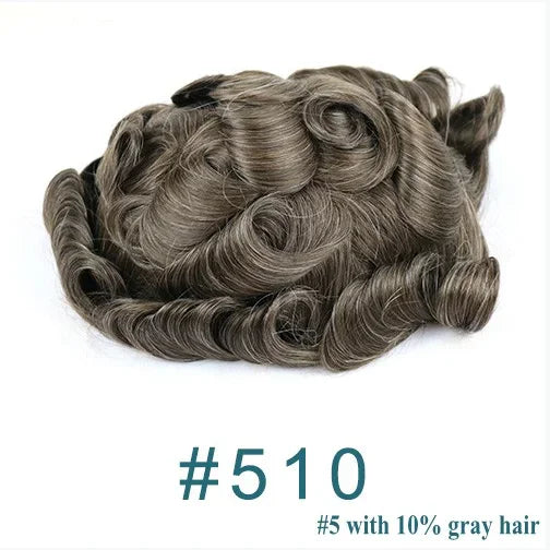 Super Ultra Thin Skin 0.02mm 80-100%Density Men Toupee Brown Black 210# Human Hair System Undetectable Natural Hairline Prosthes