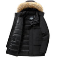 -30 Degree Winter Down Jacket Men Down Cotton Parkas Coat Mid-length Large Fur Collar Male Thicken Coat Snow Overcoat Parka