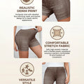 High-Waist High-Elastic Yoga Shorts for Women Denim-Like Comfortable Breathable Slimming Sporty Summer Shorts